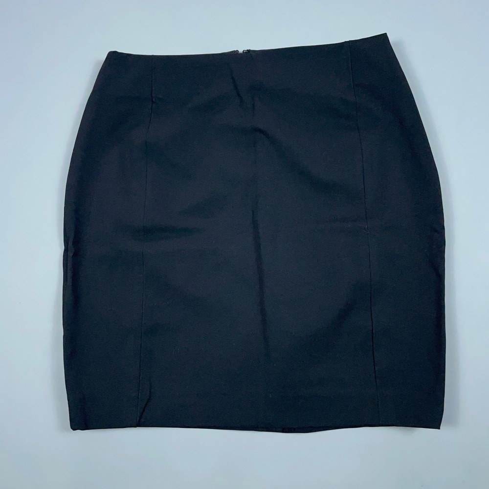 Banana Republic Petite Black Pencil Mini Skirt Solid Stretch Professional 2P